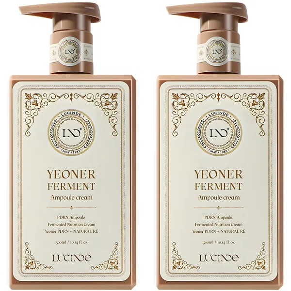 뤼산드 PDRN 연어 특허발효 앰플 크림 300ml 영양 에센스 세럼 콜라겐 히알루론산 미백 주름 기능성 피부결케어 탄력 진정 보습 건조 수분 화이트닝, 2개, 300ml