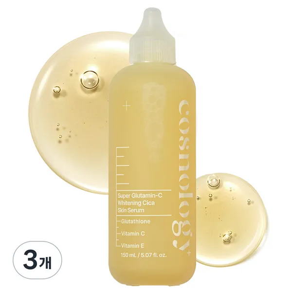 코스놀로지 슈퍼 글루타민C 미백 시카 잡티 비타민C세럼 150ml, 150ml, 3개